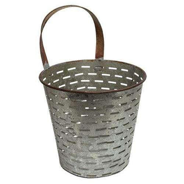 Galvanized Metal Olive Bucket - The Fox Decor